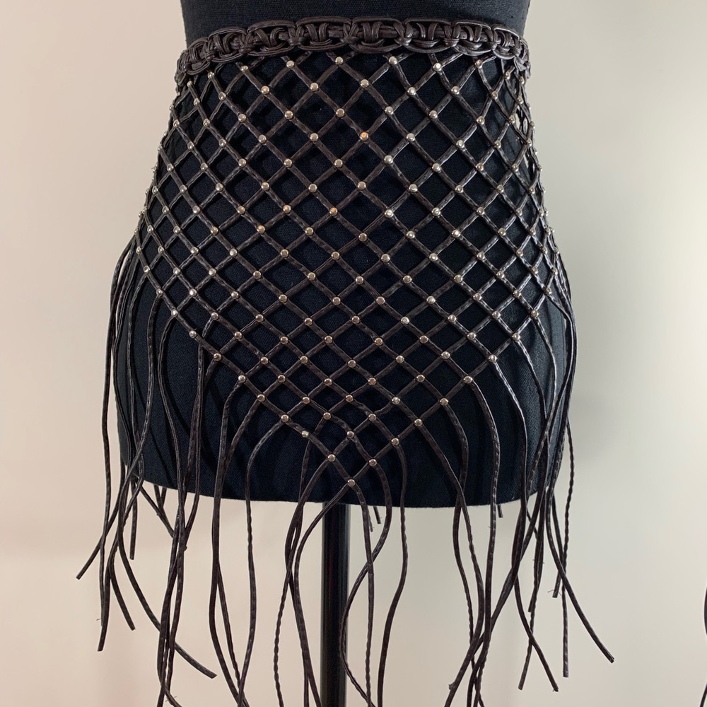 Leather Tassel Wrap Belt